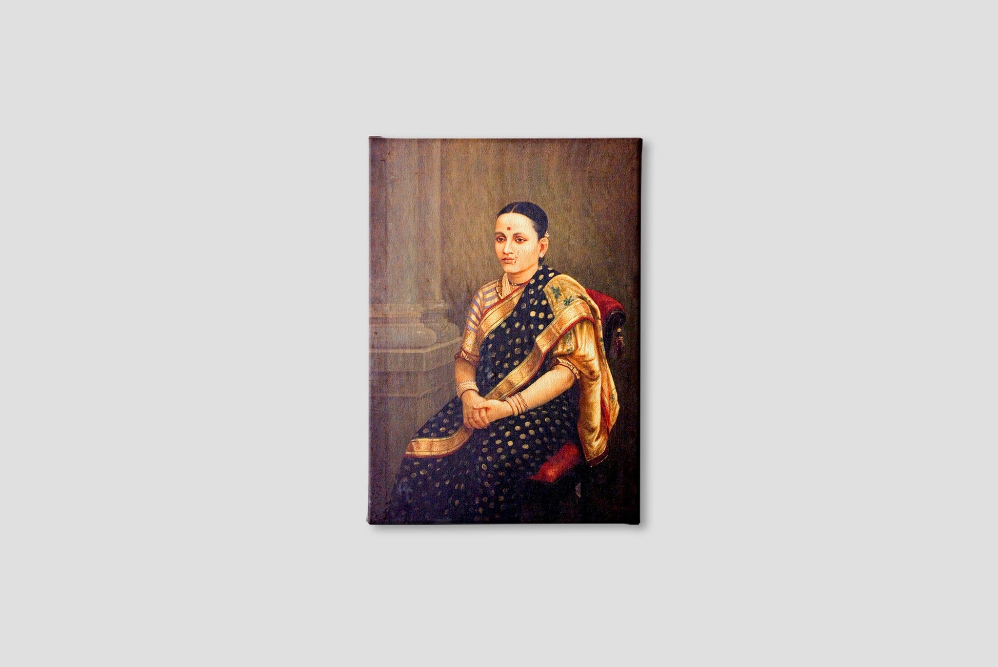 Portrait of a Lady Painting - Meri Deewar 4 X 5.5 Vertical Premium Wall Art Canvas by MeriDeewar