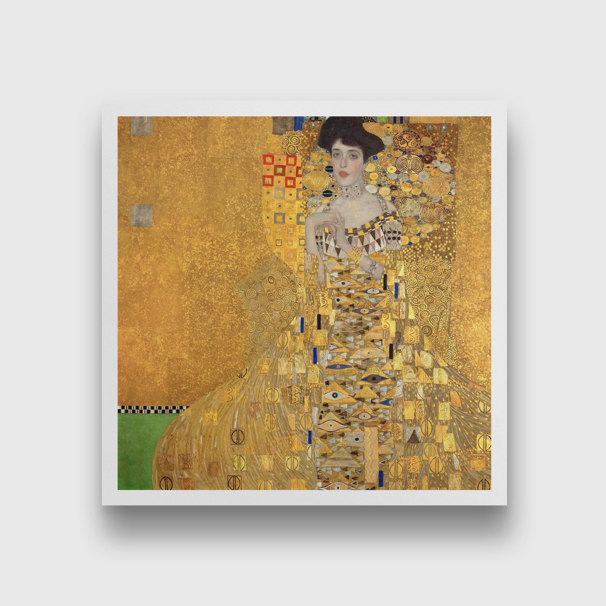 Portrait of Adele Bloch-Bauer I painting 1 : 1 Square Premium Wall Art Canvas by MeriDeewar