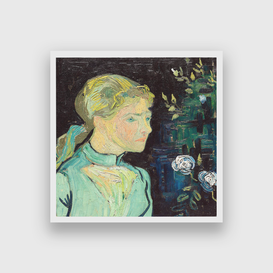 Portrait of Adeline Ravoux Painting 1 : 1 Square Premium Wall Art Canvas by MeriDeewar