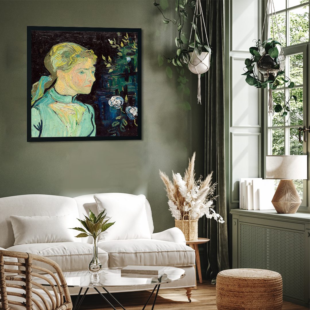 Portrait of Adeline Ravoux Painting 1 : 1 Square Premium Wall Art Canvas by MeriDeewar