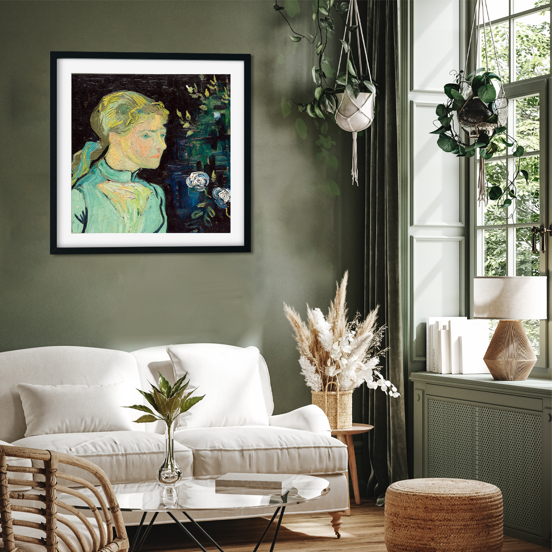 Portrait of Adeline Ravoux Painting 1 : 1 Square Premium Wall Art Canvas by MeriDeewar