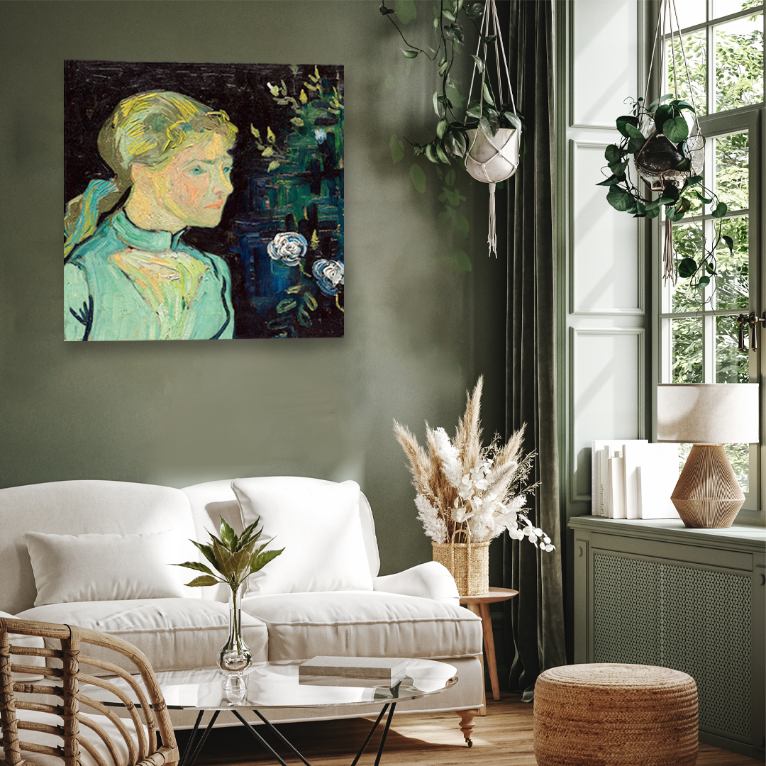Portrait of Adeline Ravoux Painting 1 : 1 Square Premium Wall Art Canvas by MeriDeewar