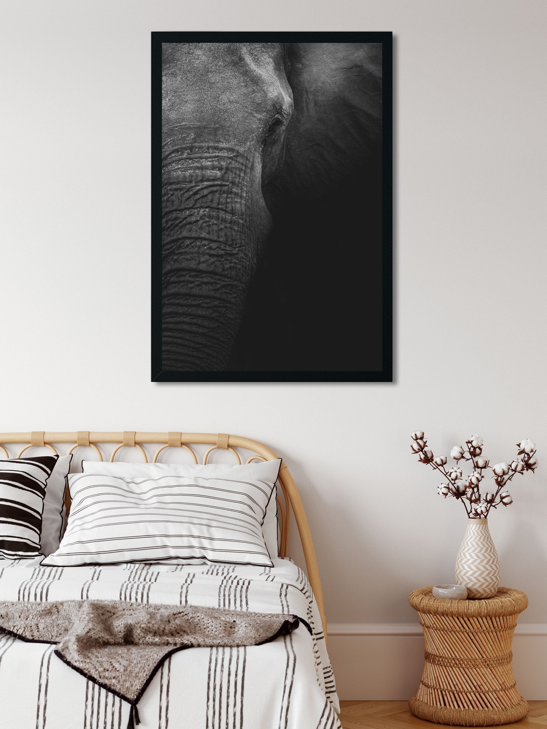 Portrait of an elephant Painting - Meri Deewar 2 : 3 Vertical Premium Wall Art Canvas by MeriDeewar