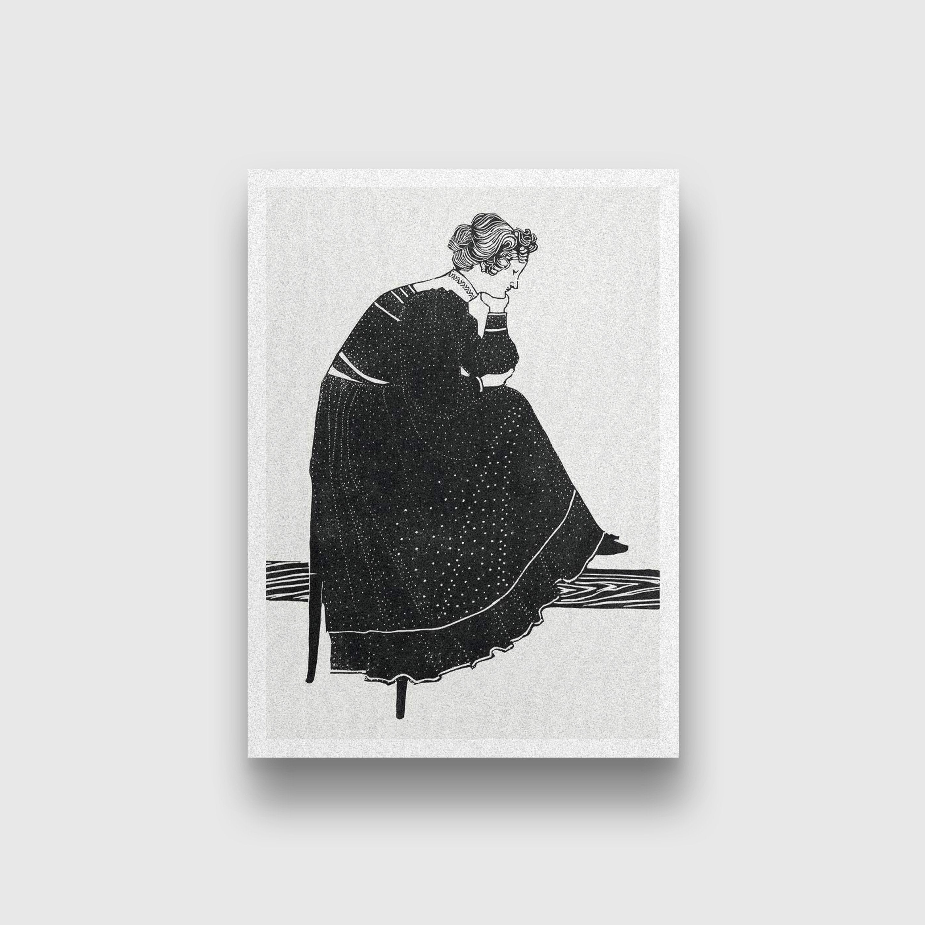 Portrait of Coba Stolk-Schmidt sitting on a chair Reijer Stolk Painting - Meri Deewar 3 : 4.2 Vertical Premium Wall Art Canvas by MeriDeewar