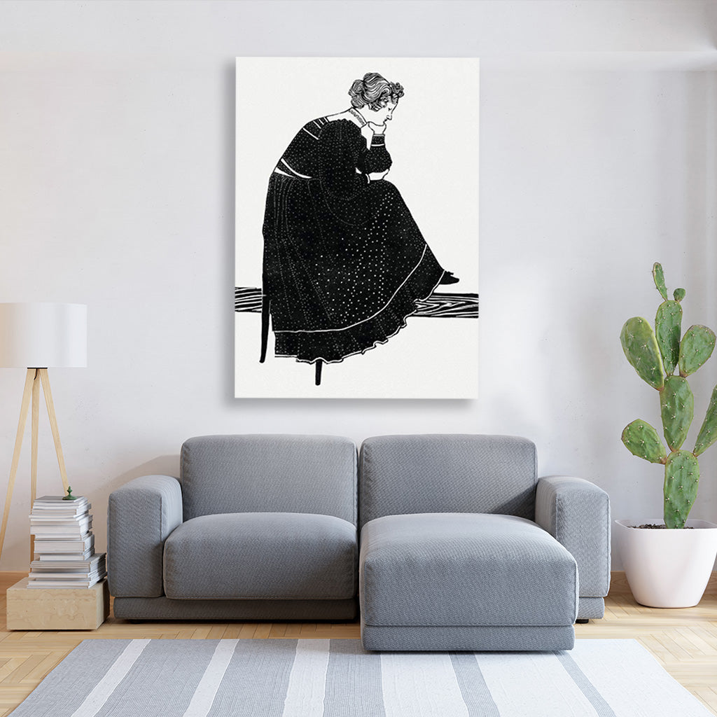 Portrait of Coba Stolk-Schmidt sitting on a chair Reijer Stolk Painting - Meri Deewar 3 : 4.2 Vertical Premium Wall Art Canvas by MeriDeewar