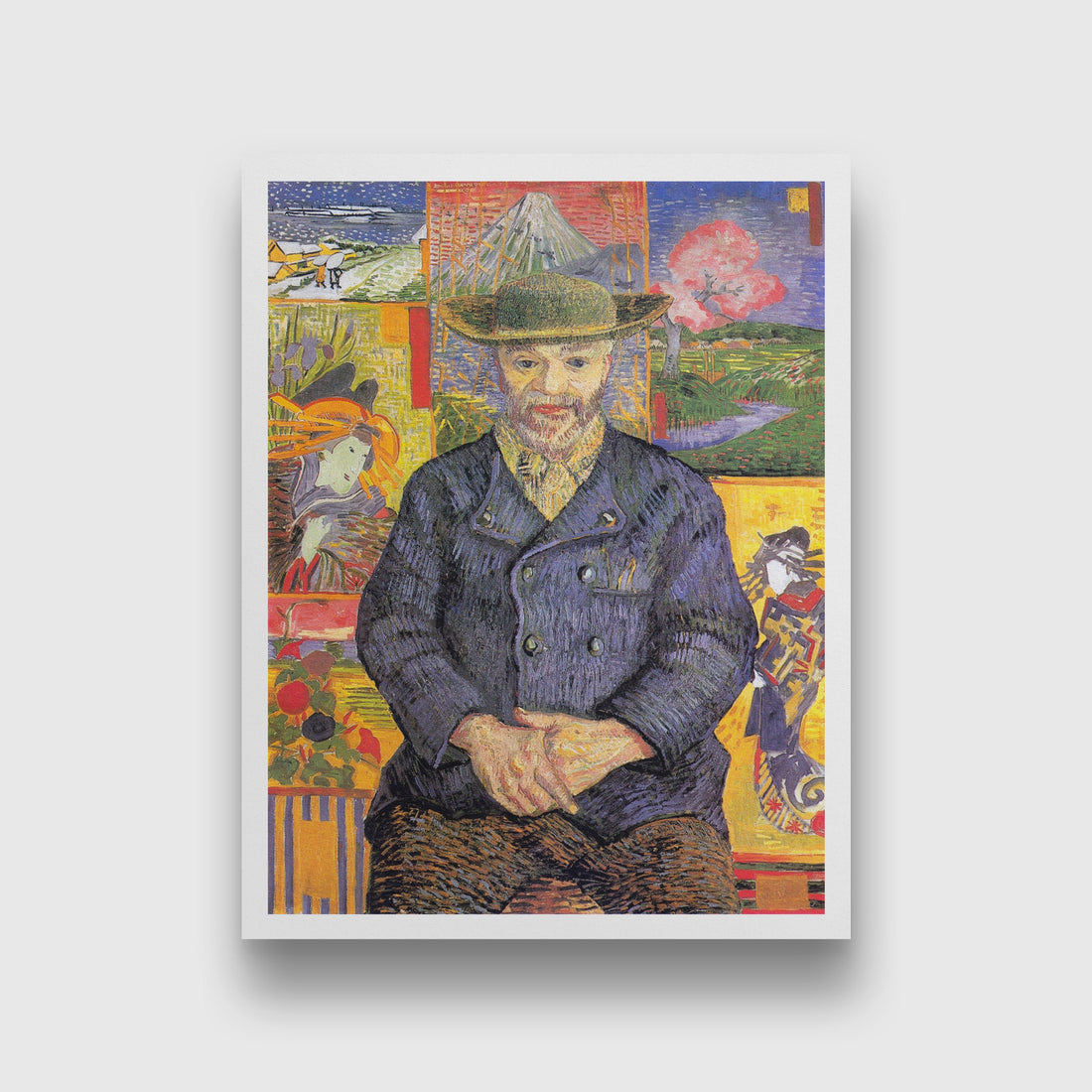 Portrait of Père Tanguy (1887) famous painting 3 : 4 Vertical Premium Wall Art Canvas by MeriDeewar