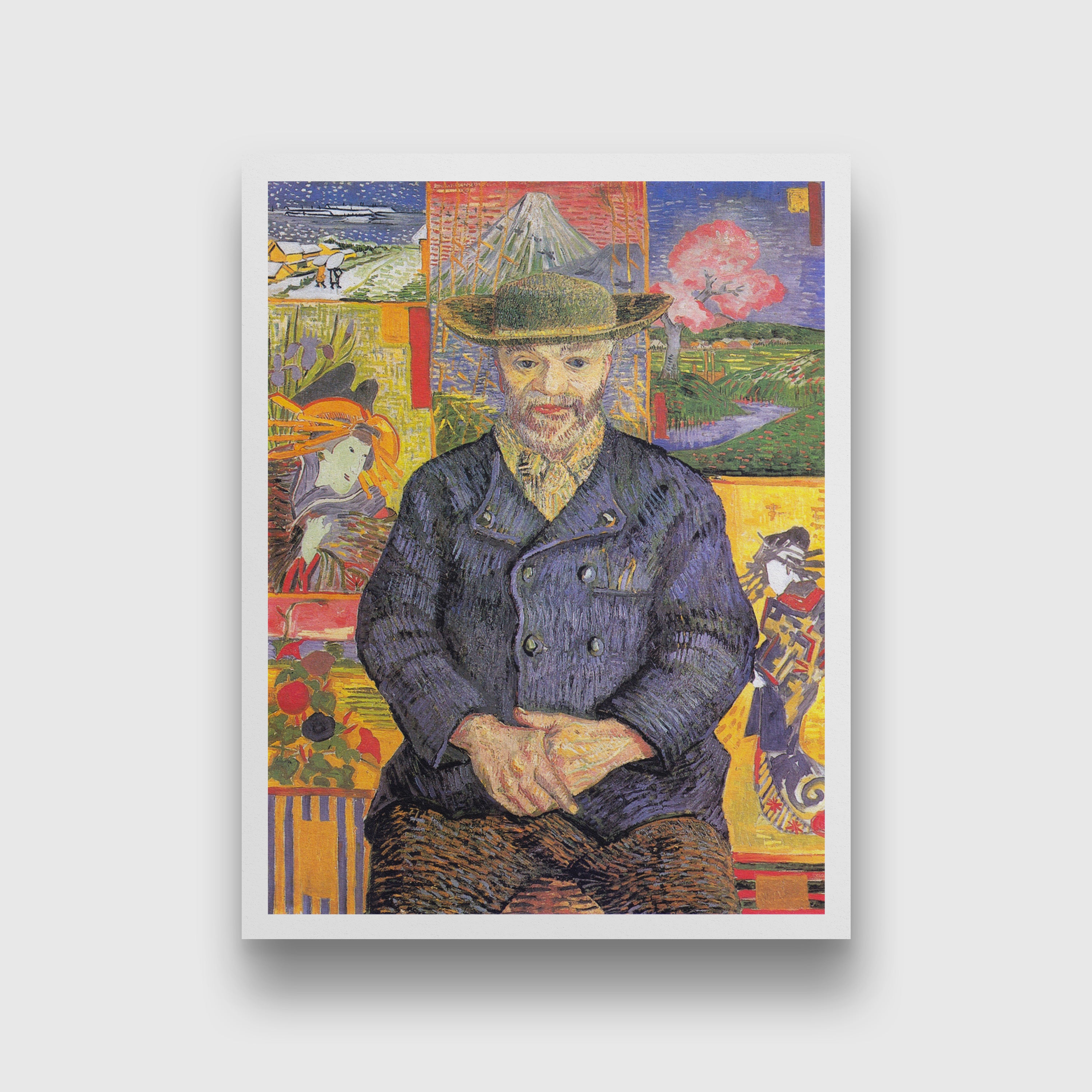 Portrait of Père Tanguy (1887) famous painting 3 : 4 Vertical Premium Wall Art Canvas by MeriDeewar