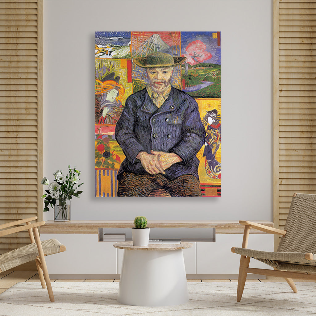 Portrait of Père Tanguy (1887) famous painting 3 : 4 Vertical Premium Wall Art Canvas by MeriDeewar