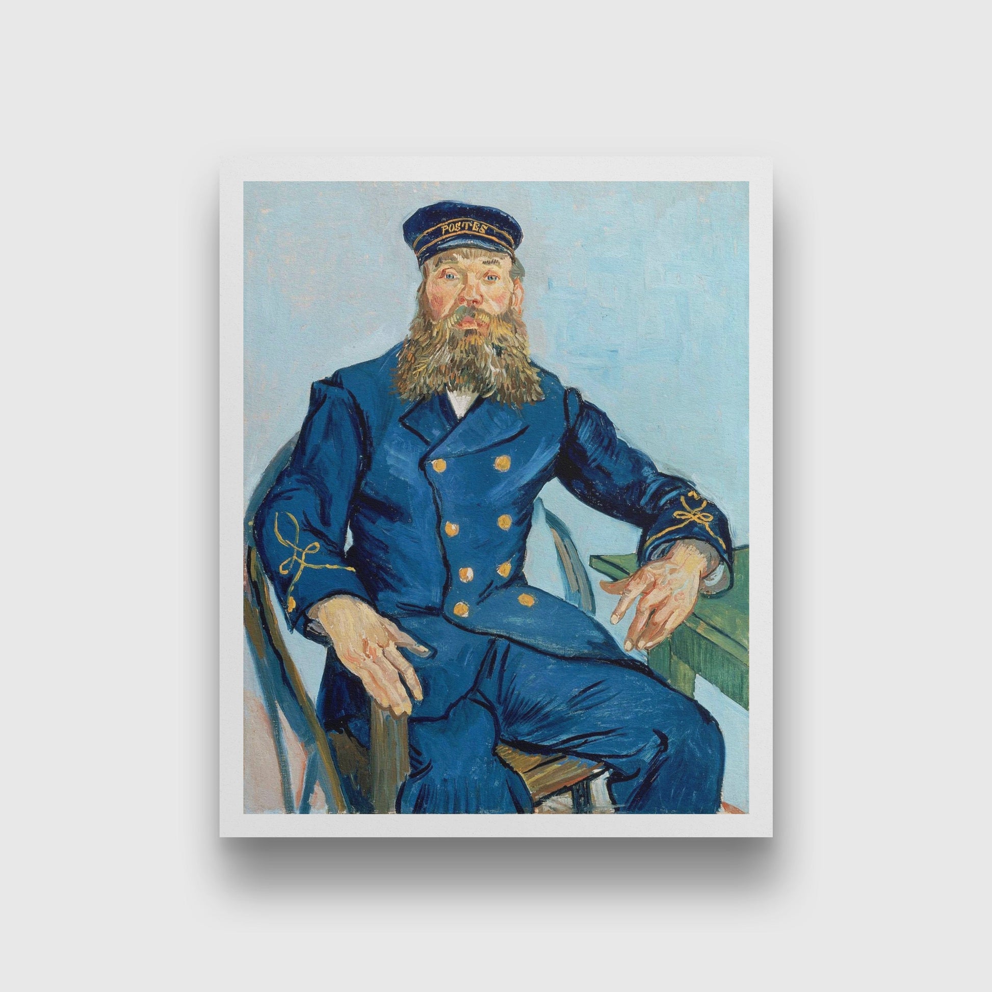 Portrait of the Postman Joseph Roulin 3 : 4 Vertical Premium Wall Art Canvas by MeriDeewar