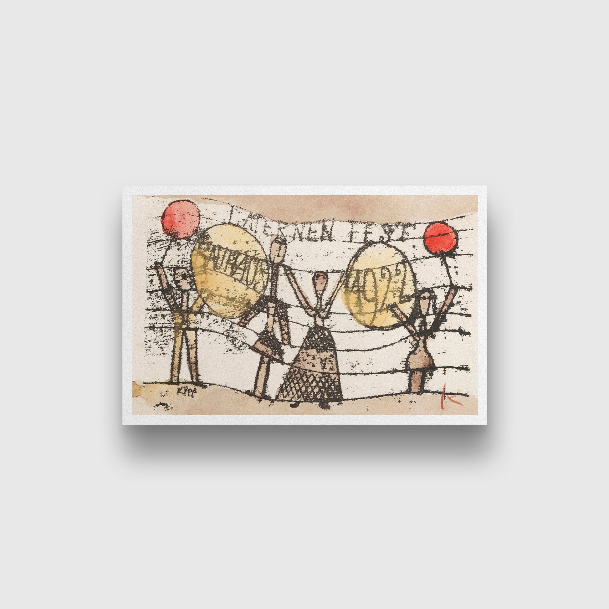 Postcard painting - Meri Deewar 3 : 2 Horizontal Premium Wall Art Canvas by MeriDeewar