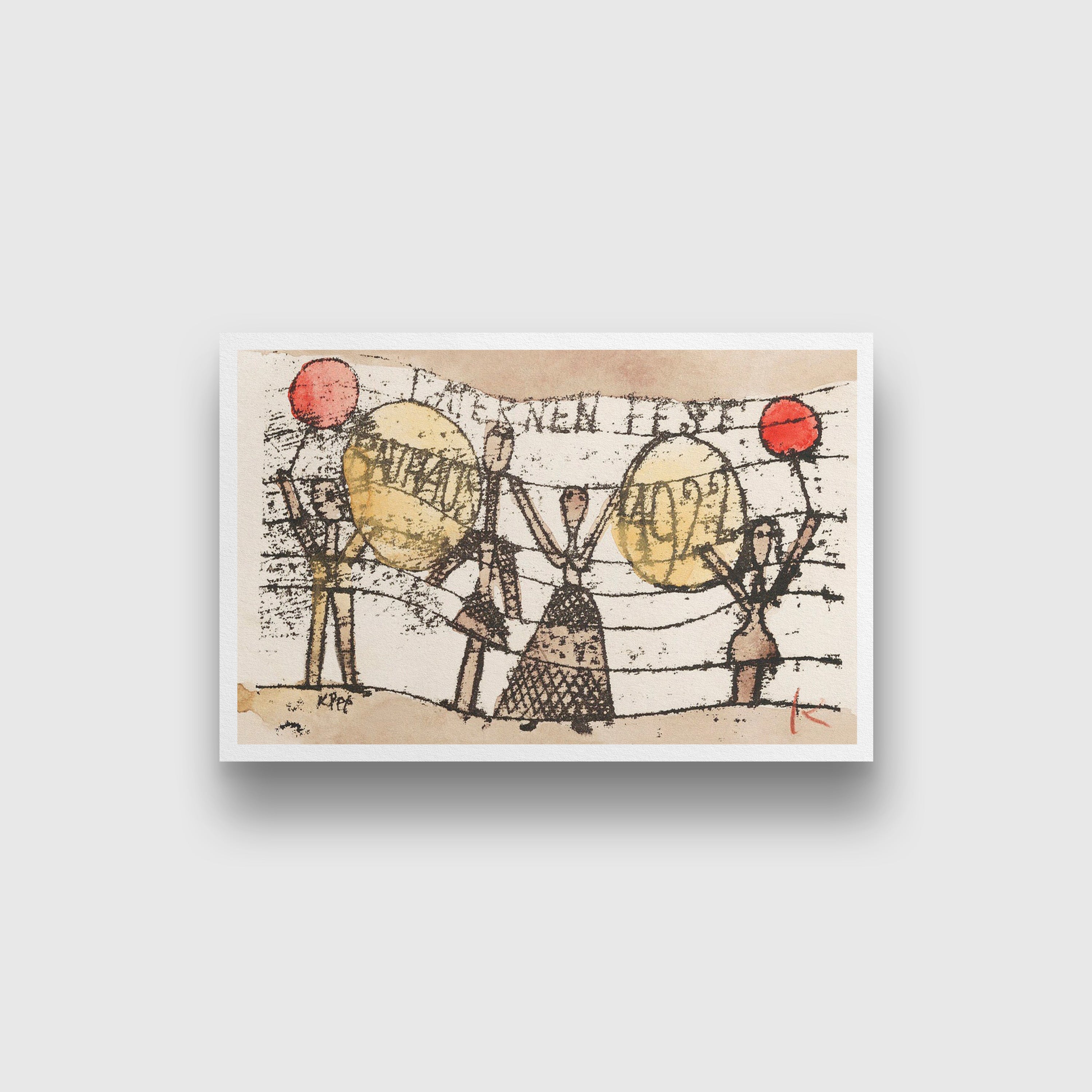 Postcard painting - Meri Deewar 3 : 2 Horizontal Premium Wall Art Canvas by MeriDeewar