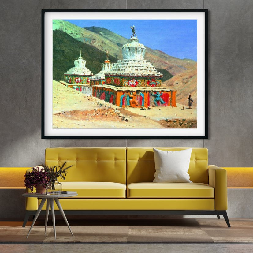 posthumous monuments in ladakh Painting - Meri Deewar 4 : 3 Horizontal Premium Wall Art Canvas by MeriDeewar