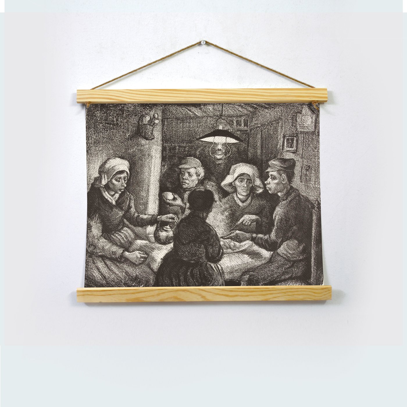 Potato Eaters, By Van Gogh Hanging Canvas Painting - Meri Deewar Hanging Canvas Premium Wall Art Canvas by MeriDeewar