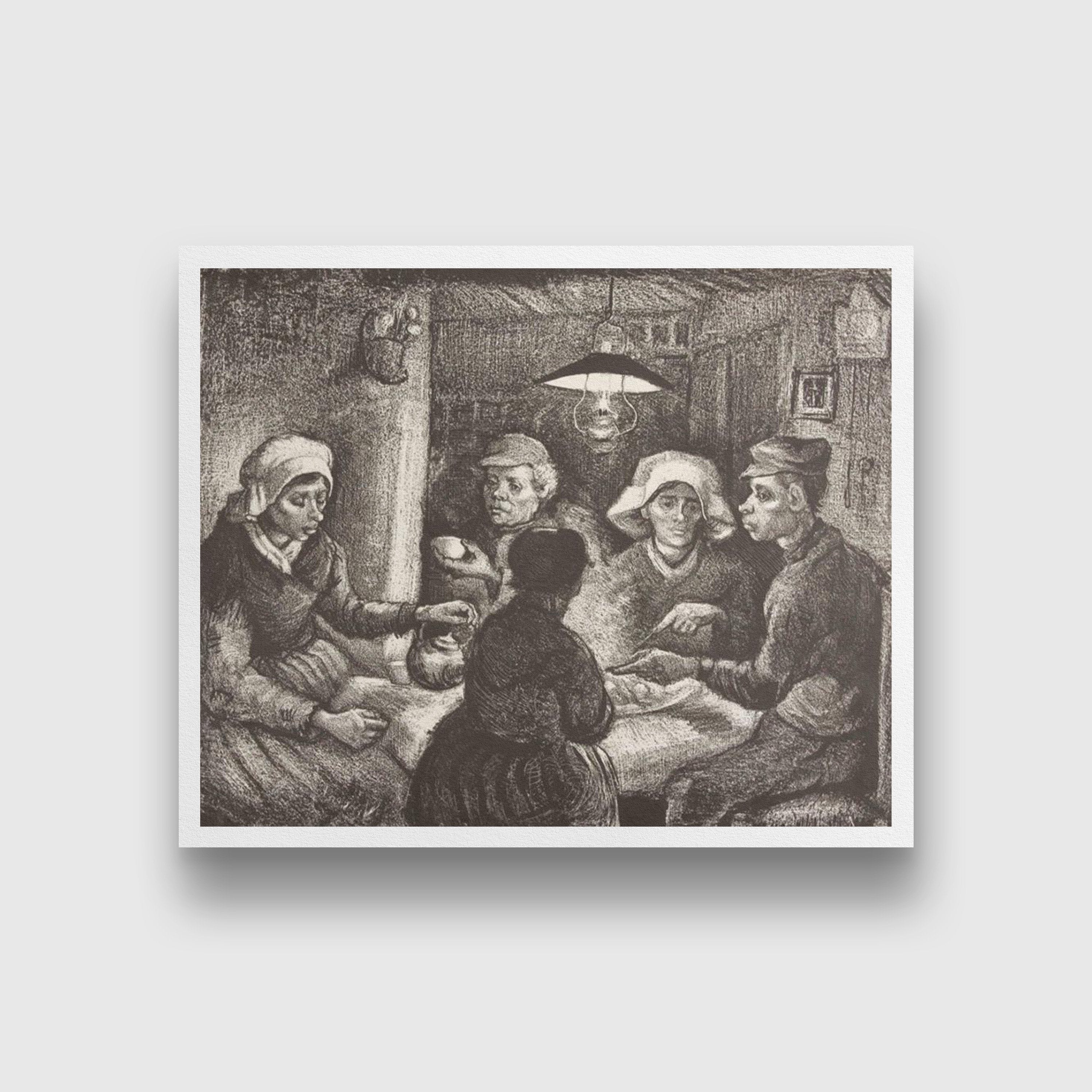 Potato Eaters, By Van Gogh Painting - Meri Deewar 5 : 4 Horizontal Premium Wall Art Canvas by MeriDeewar