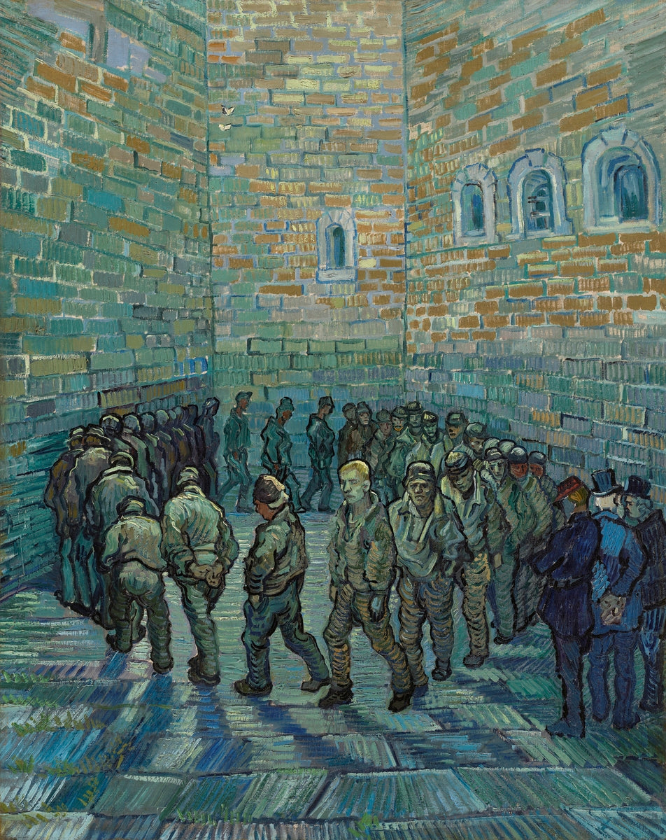 Prisoners Exercising (1890) famous painting 3 : 4 Vertical Premium Wall Art Canvas by MeriDeewar