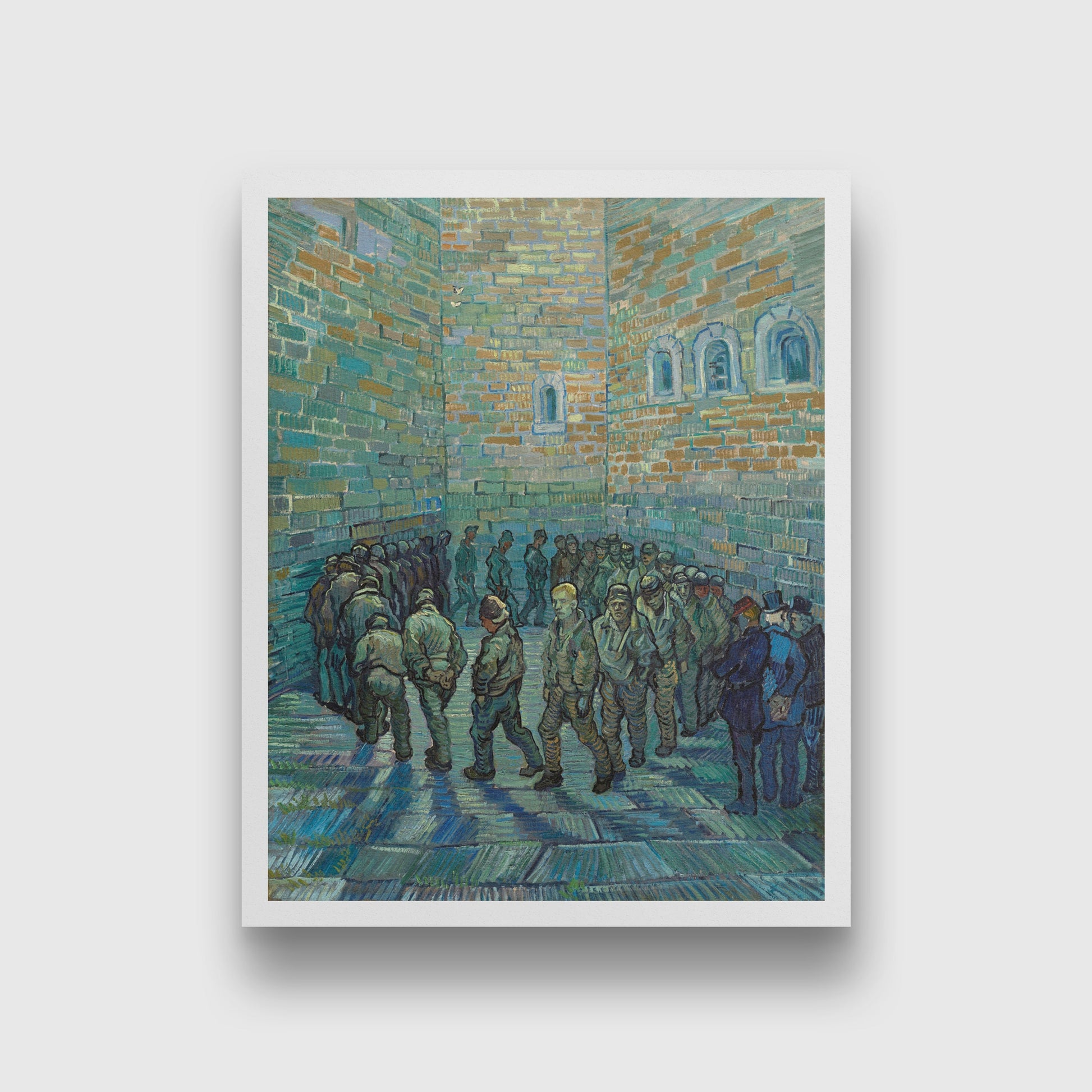 Prisoners Exercising (1890) famous painting 3 : 4 Vertical Premium Wall Art Canvas by MeriDeewar