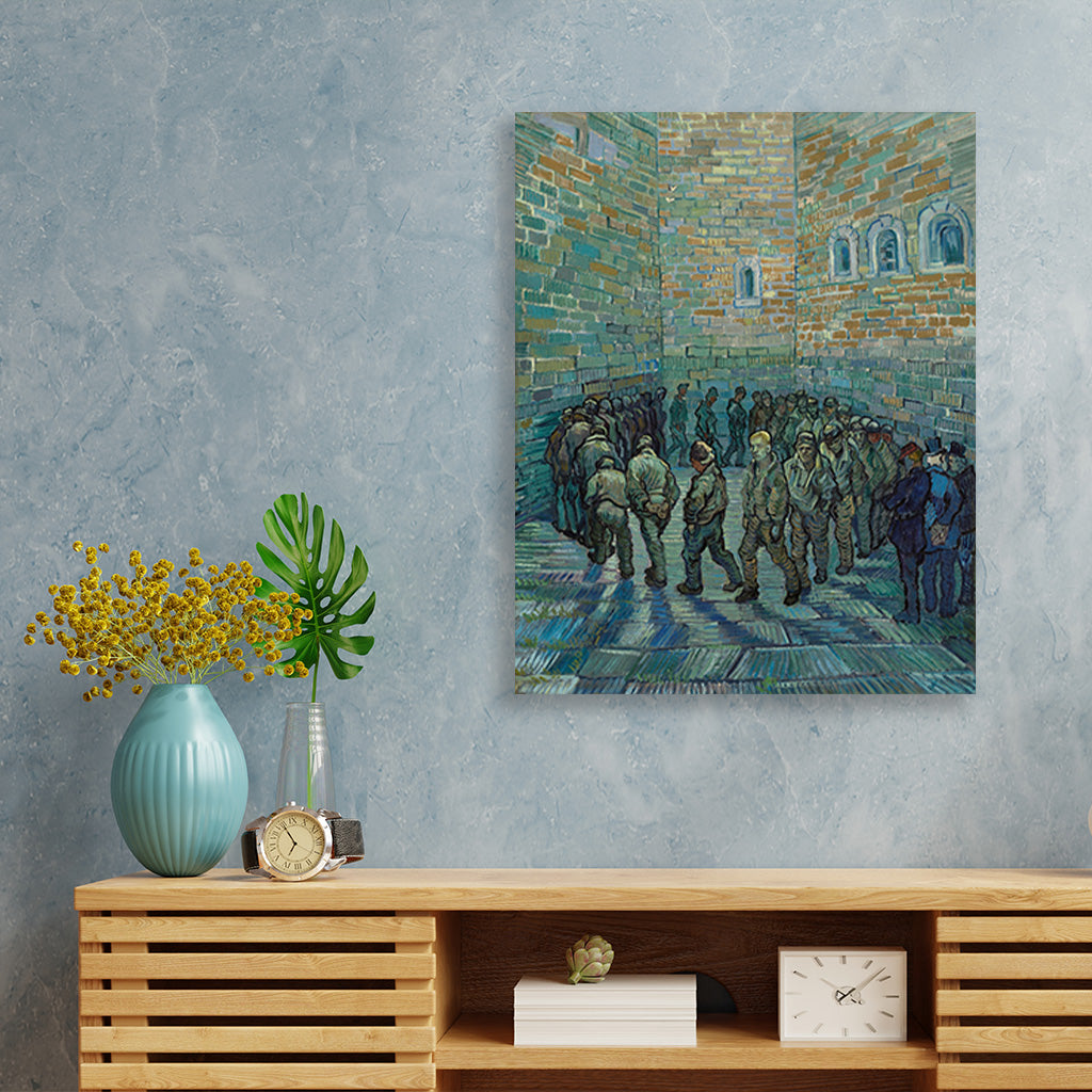 Prisoners Exercising (1890) famous painting 3 : 4 Vertical Premium Wall Art Canvas by MeriDeewar