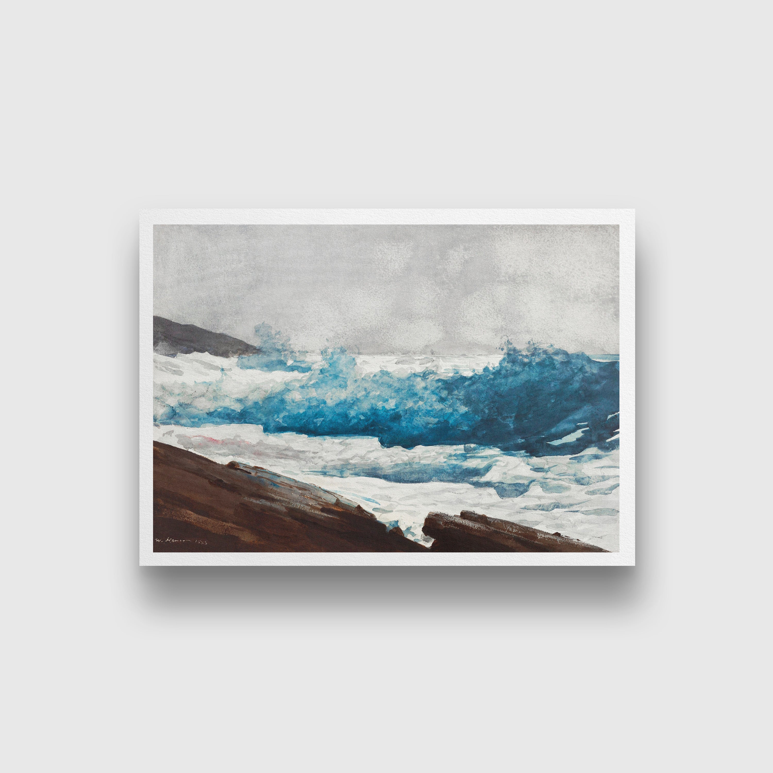 Prout’s Neck, Breakers painting - Meri Deewar 3 : 2 Horizontal Premium Wall Art Canvas by MeriDeewar