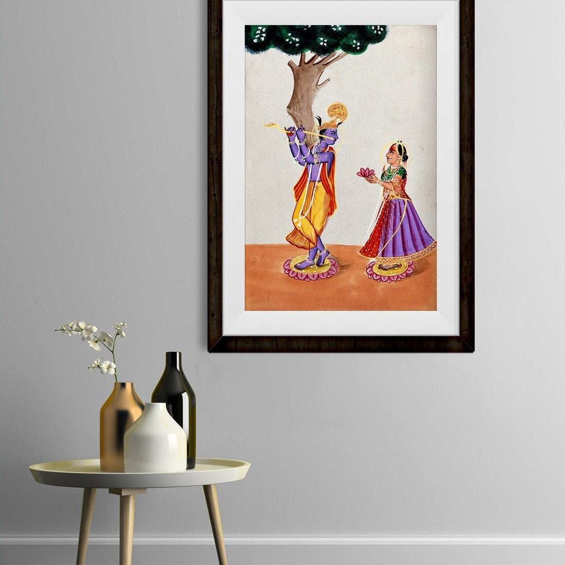 Radha And Krishna Painting - Meri Deewar 3 : 4 Vertical Premium Wall Art Canvas by MeriDeewar