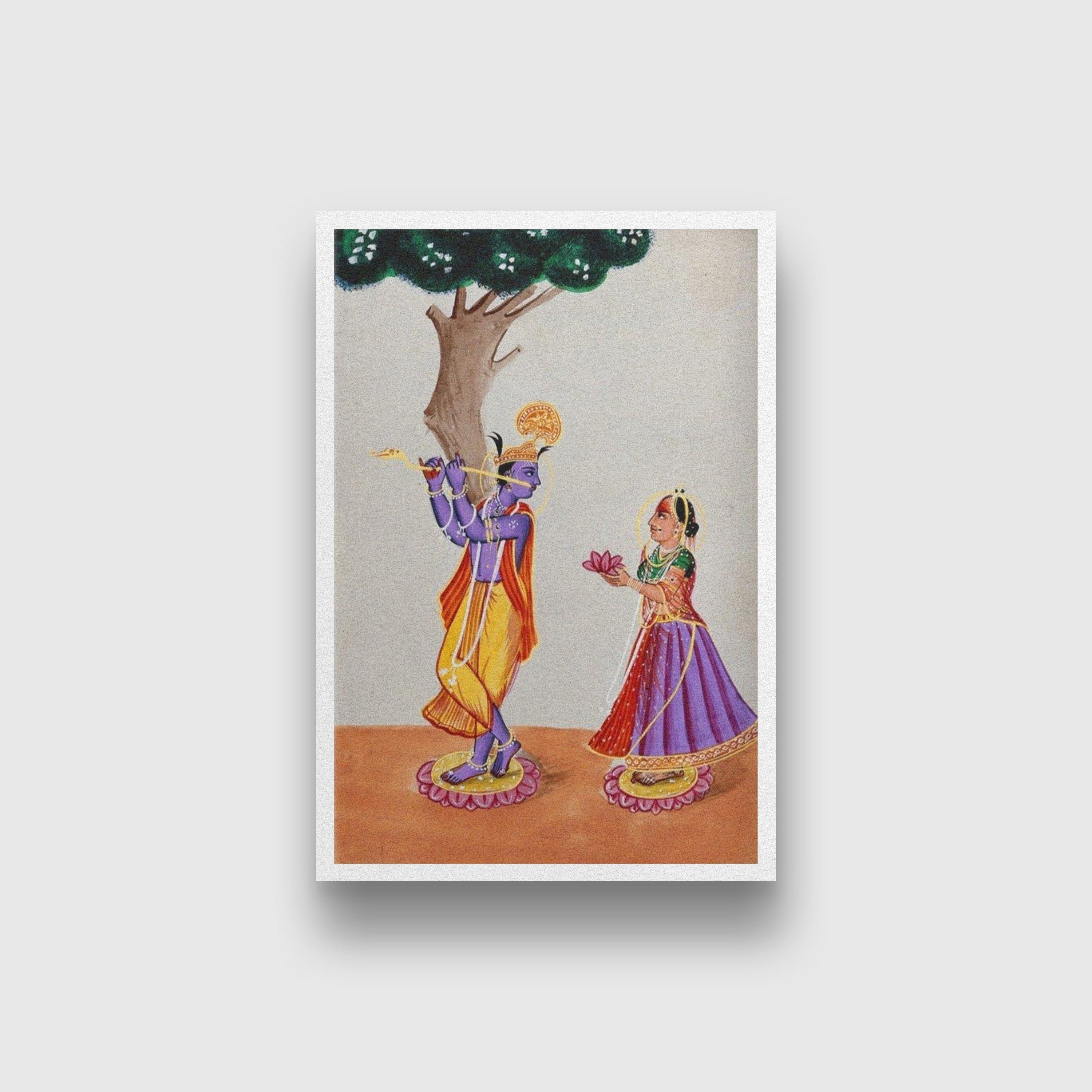 Radha And Krishna Painting - Meri Deewar 3 : 4 Vertical Premium Wall Art Canvas by MeriDeewar