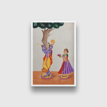 Radha And Krishna Painting - Meri Deewar 3 : 4 Vertical Premium Wall Art Canvas by MeriDeewar