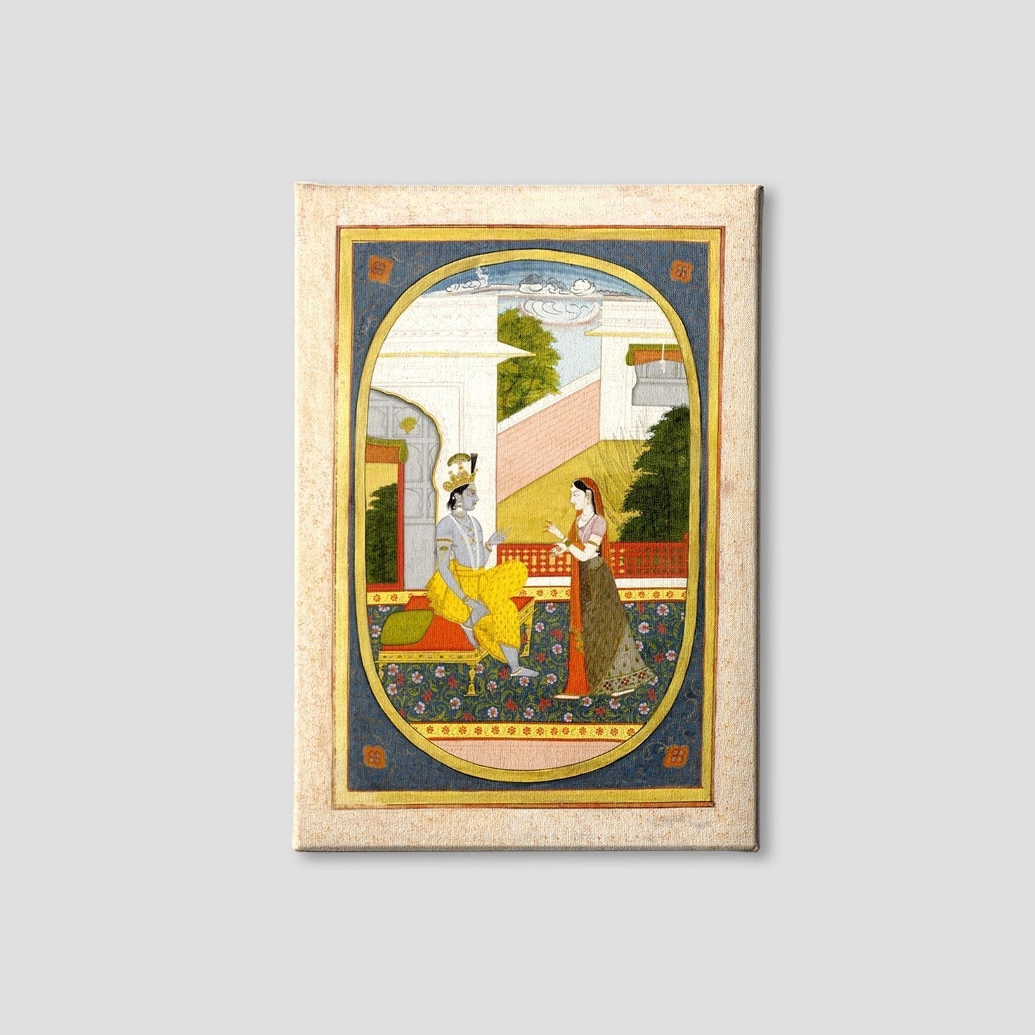 Radha And Krishna Painting - Meri Deewar 3 : 4 Vertical Premium Wall Art Canvas by MeriDeewar