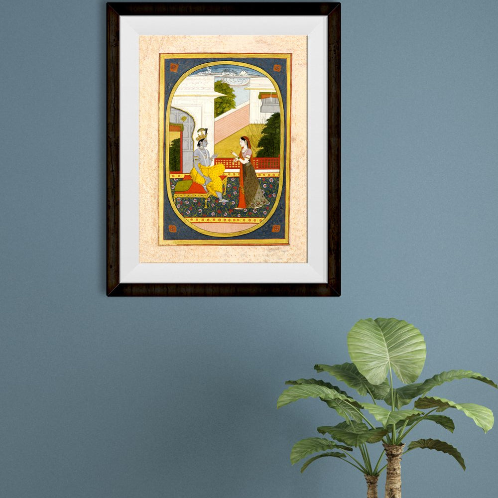 Radha And Krishna Painting - Meri Deewar 3 : 4 Vertical Premium Wall Art Canvas by MeriDeewar