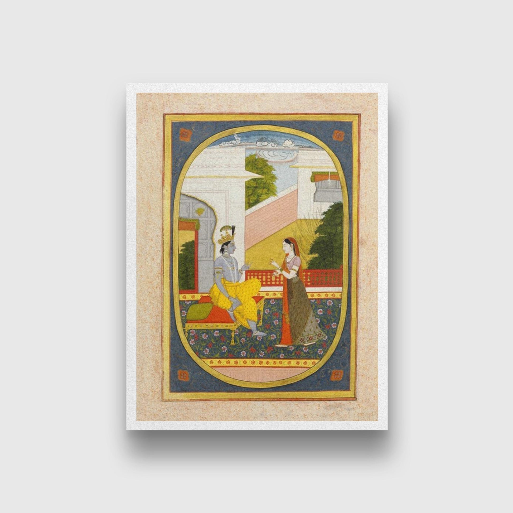 Radha And Krishna Painting - Meri Deewar 3 : 4 Vertical Premium Wall Art Canvas by MeriDeewar