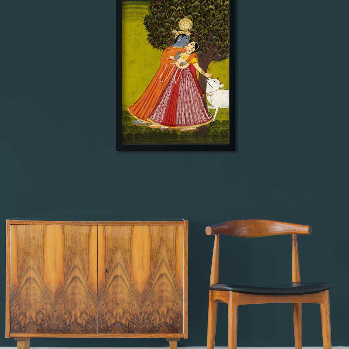 Radha and Krishna Painting 2 : 3 Vertical Premium Wall Art Canvas by MeriDeewar