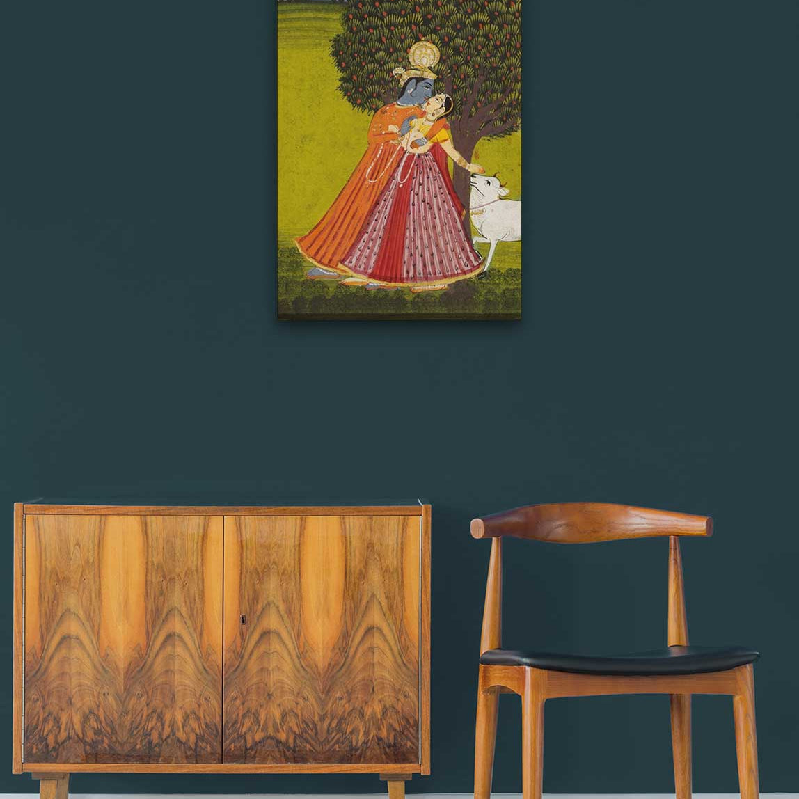 Radha and Krishna Painting 2 : 3 Vertical Premium Wall Art Canvas by MeriDeewar