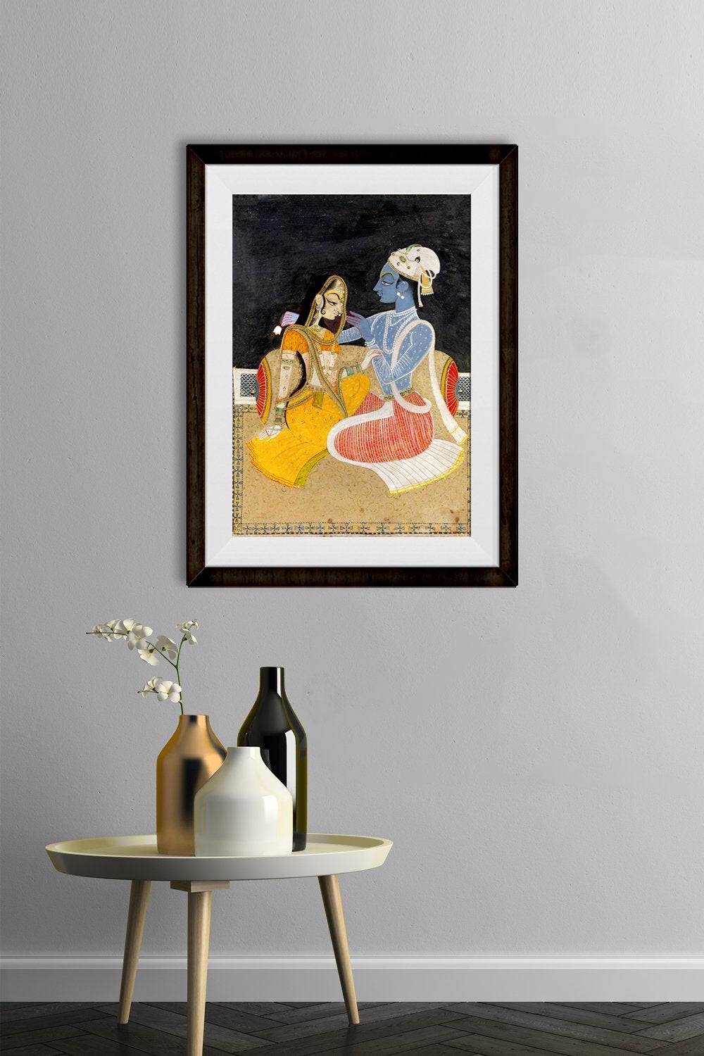 Radha - Krishna, Kishanga Painting - Meri Deewar 2 : 3 Vertical Premium Wall Art Canvas by MeriDeewar