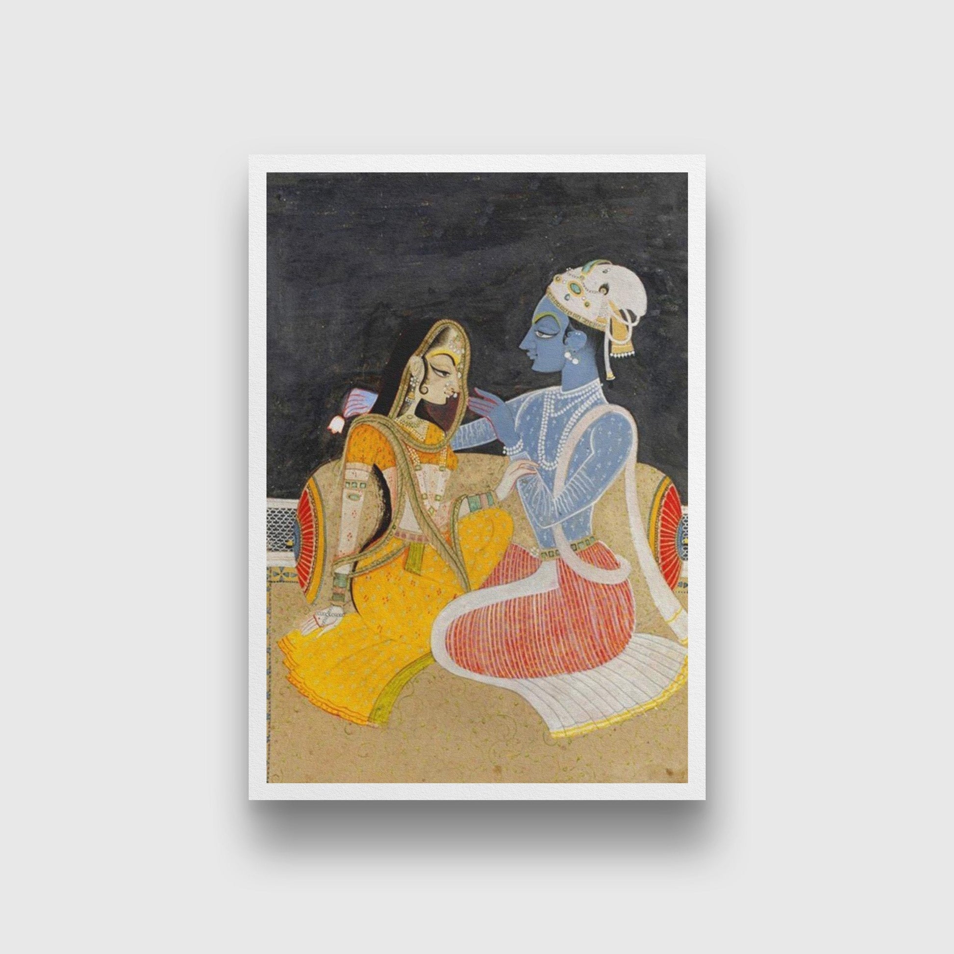 Radha - Krishna, Kishanga Painting - Meri Deewar 2 : 3 Vertical Premium Wall Art Canvas by MeriDeewar