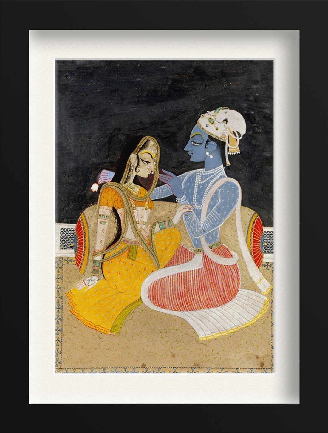 Radha - Krishna, Kishanga Painting - Meri Deewar 2 : 3 Vertical Premium Wall Art Canvas by MeriDeewar