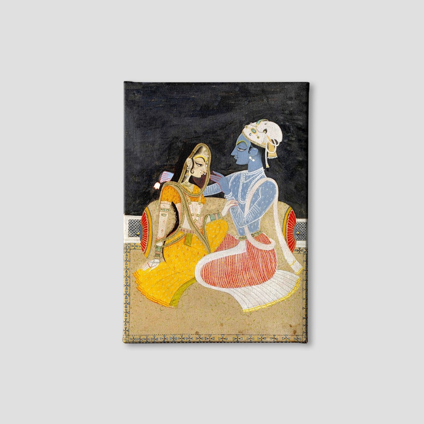 Radha - Krishna, Kishanga Painting - Meri Deewar 2 : 3 Vertical Premium Wall Art Canvas by MeriDeewar
