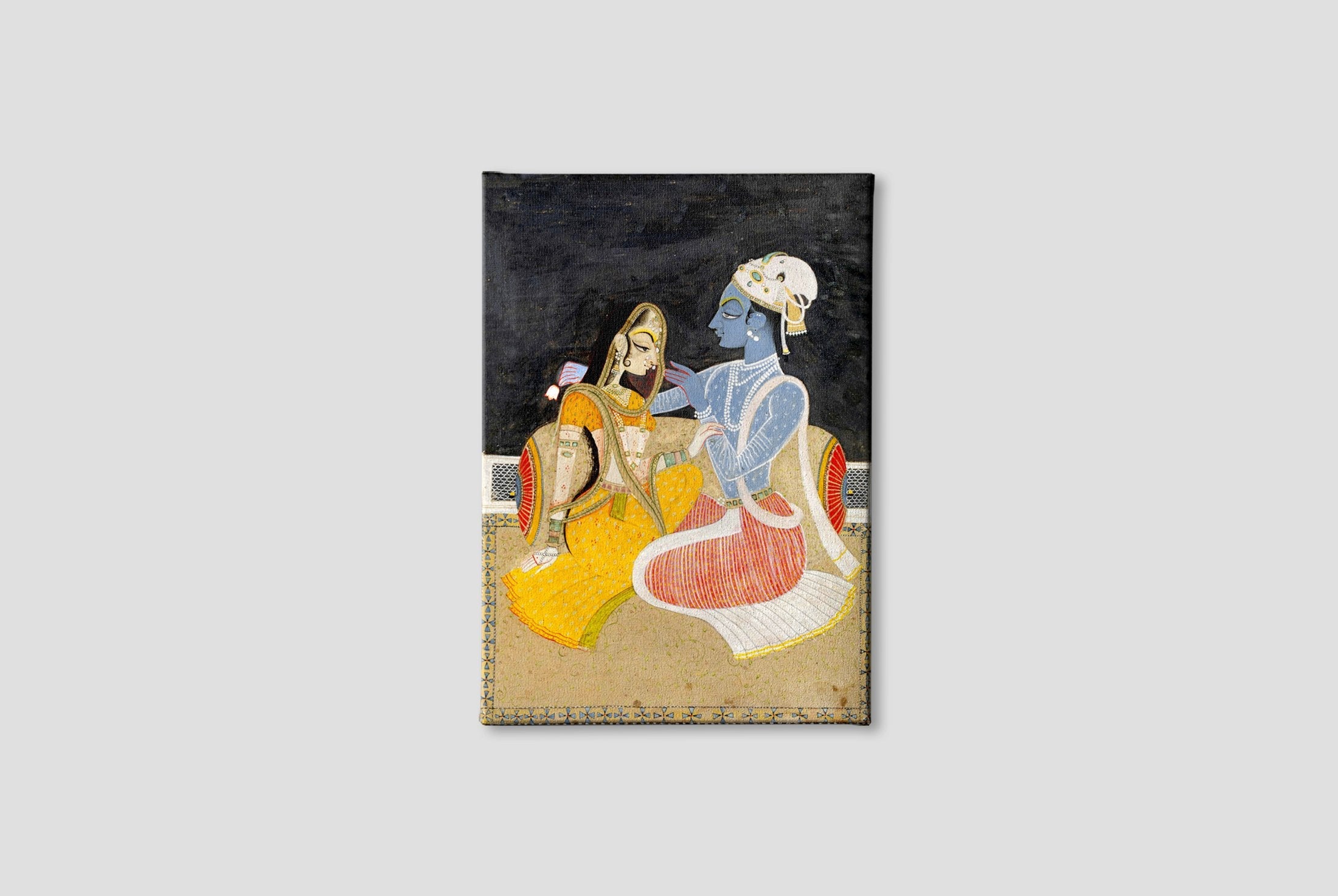 Radha - Krishna, Kishanga Painting - Meri Deewar 2 : 3 Vertical Premium Wall Art Canvas by MeriDeewar