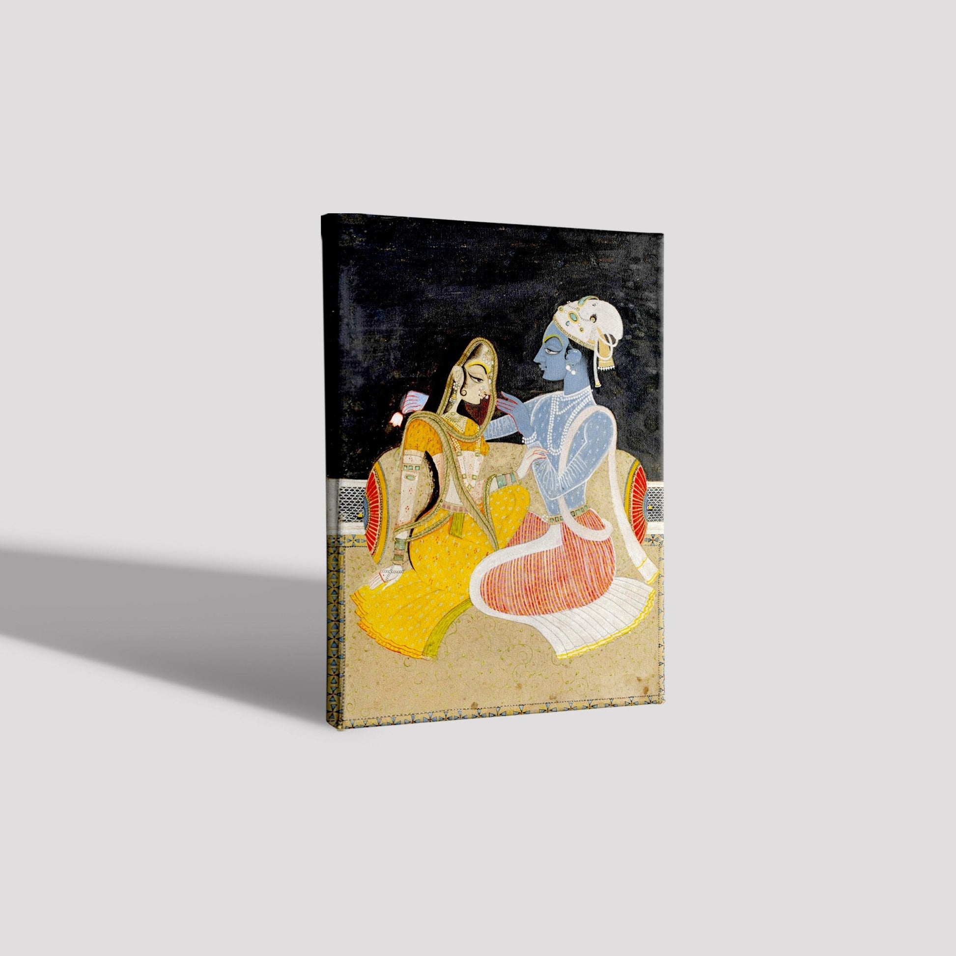 Radha - Krishna, Kishanga Painting - Meri Deewar 2 : 3 Vertical Premium Wall Art Canvas by MeriDeewar