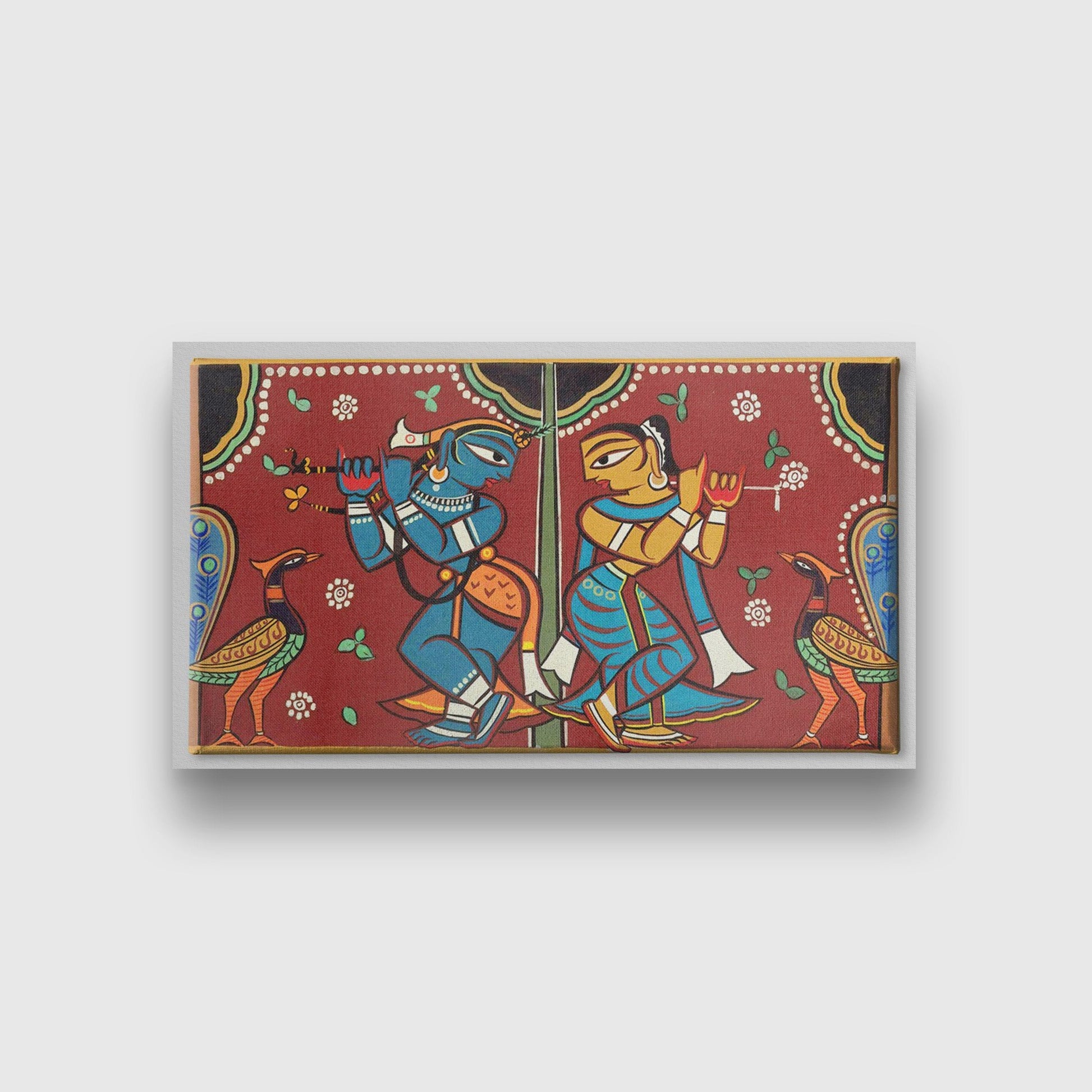 Radha Krishna Painting - Meri Deewar 2 : 3 Vertical Premium Wall Art Canvas by MeriDeewar