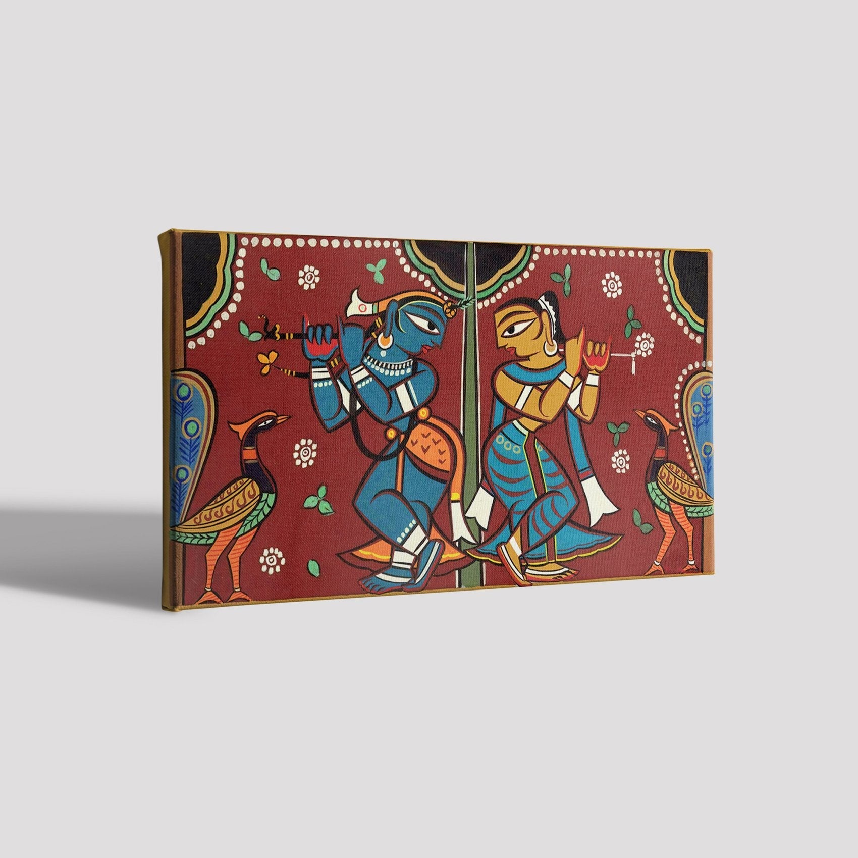 Radha Krishna Painting - Meri Deewar 2 : 3 Vertical Premium Wall Art Canvas by MeriDeewar