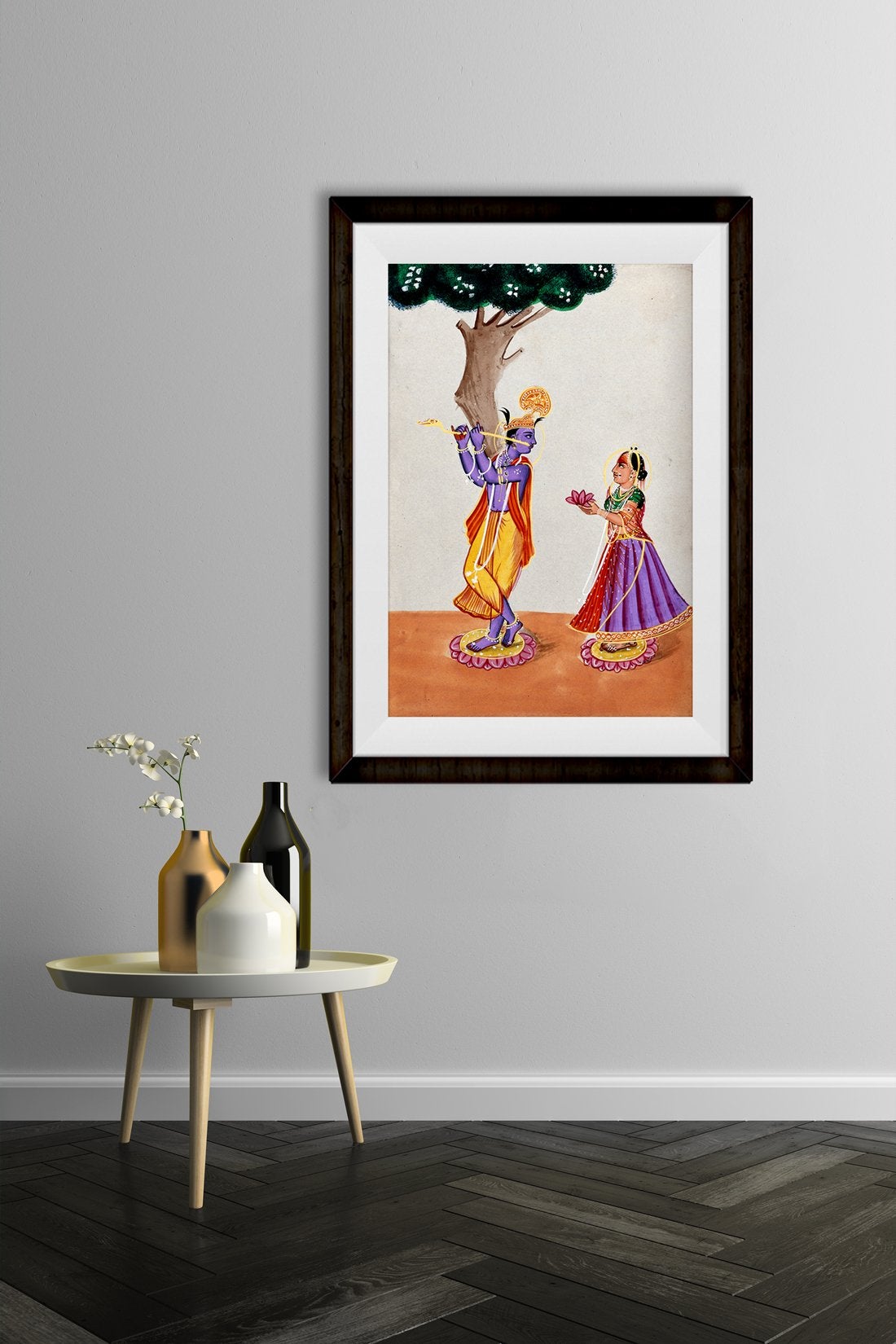 Radha Krishna Painting - Meri Deewar 3 : 4 Vertical Premium Wall Art Canvas by MeriDeewar