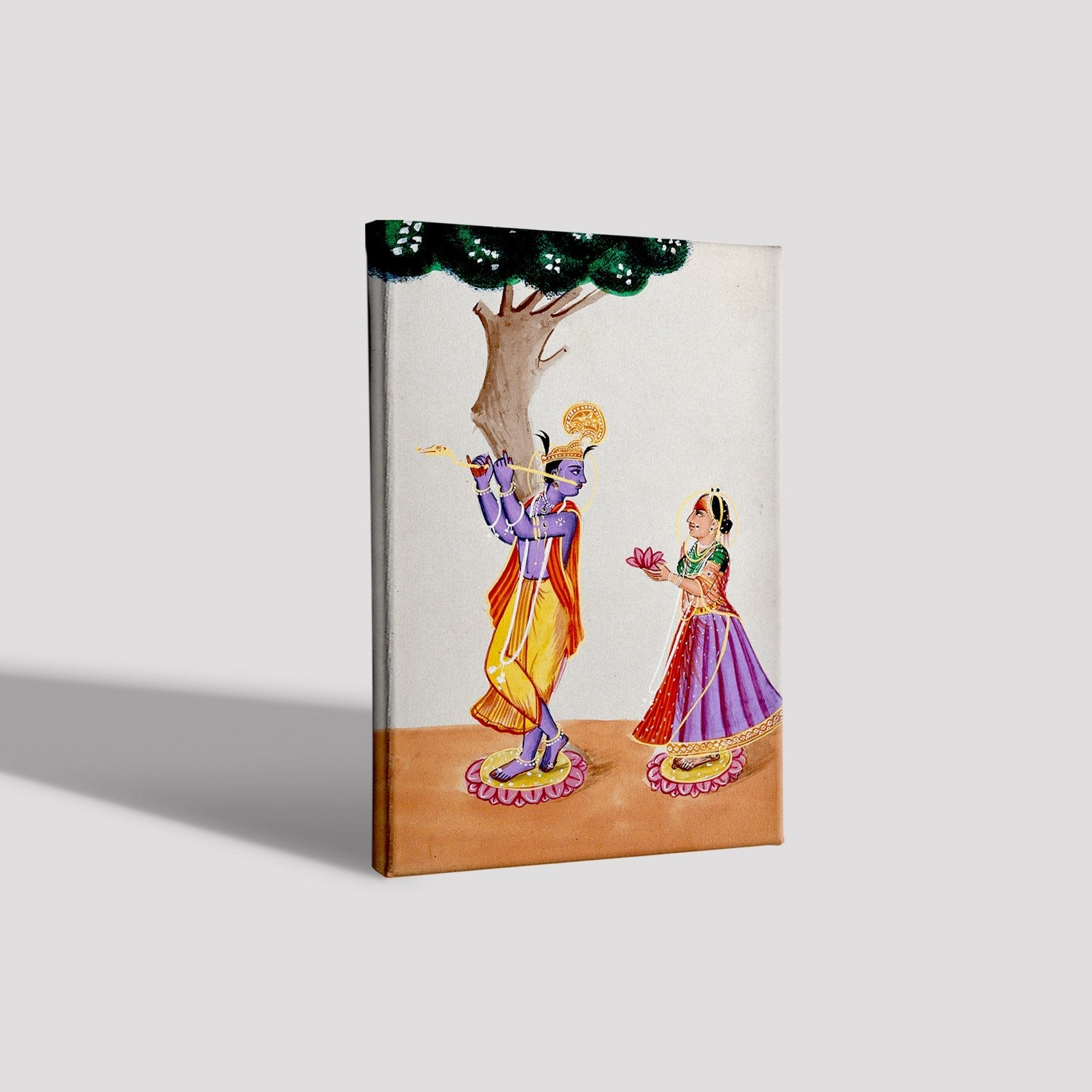 Radha Krishna Painting - Meri Deewar 3 : 4 Vertical Premium Wall Art Canvas by MeriDeewar