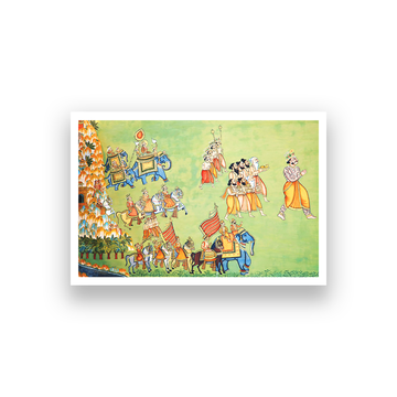 Rajasthani Traditional Wall Painting 3 : 2 Horizontal Premium Wall Art Canvas by MeriDeewar