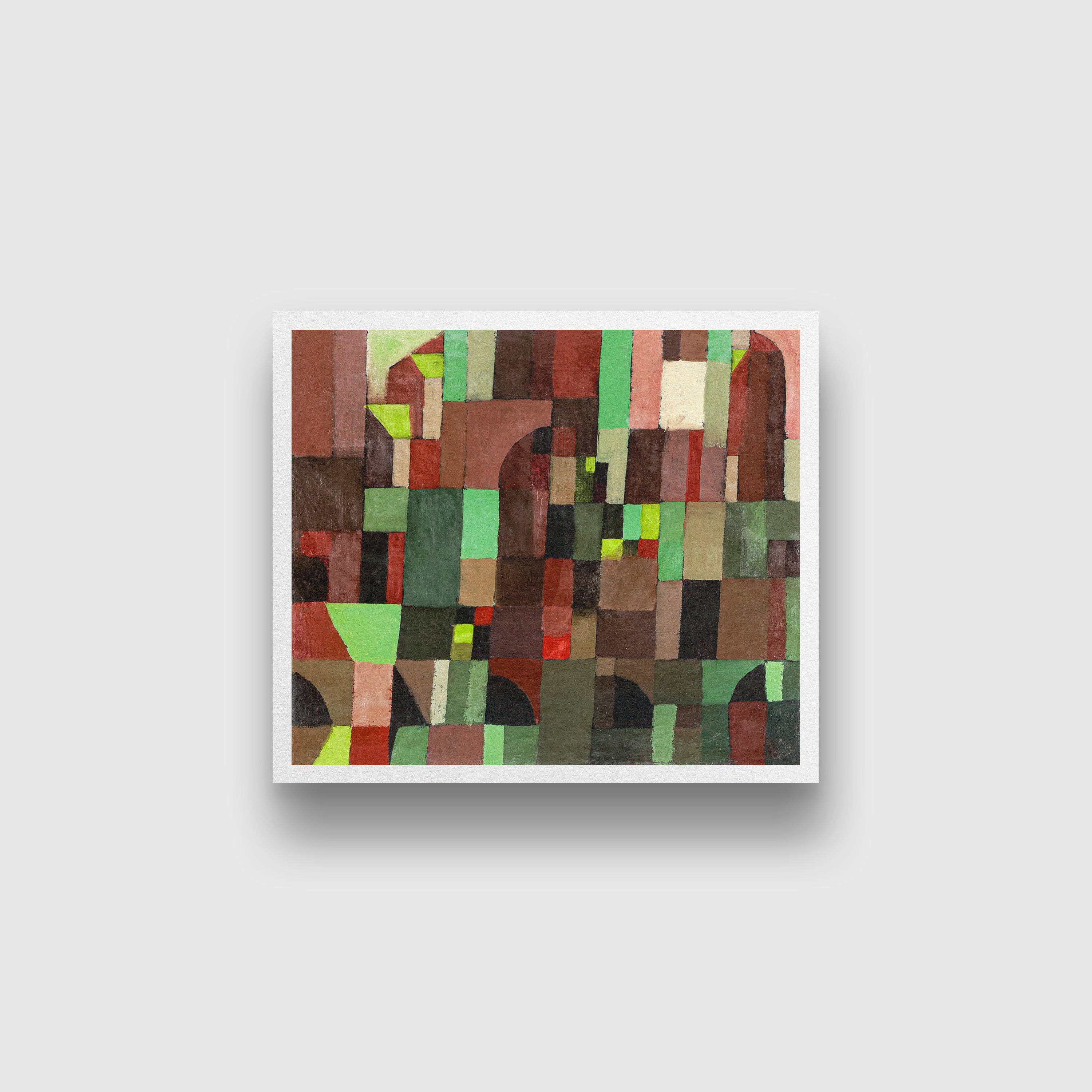 Red and Green Architecture painting - Meri Deewar 5 : 4 Horizontal Premium Wall Art Canvas by MeriDeewar