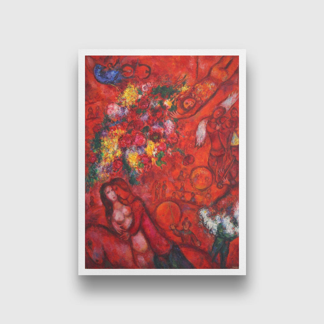 Red couple Painting - Meri Deewar 4 X 5.5 Vertical Premium Wall Art Canvas by MeriDeewar