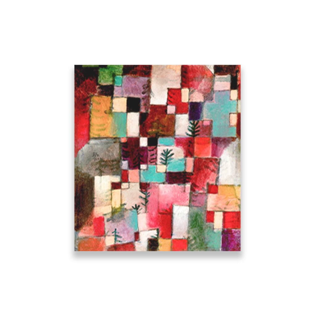 Red green and Violet Yellow Rhythms painting - Meri Deewar 1 : 1 Square Premium Wall Art Canvas by MeriDeewar