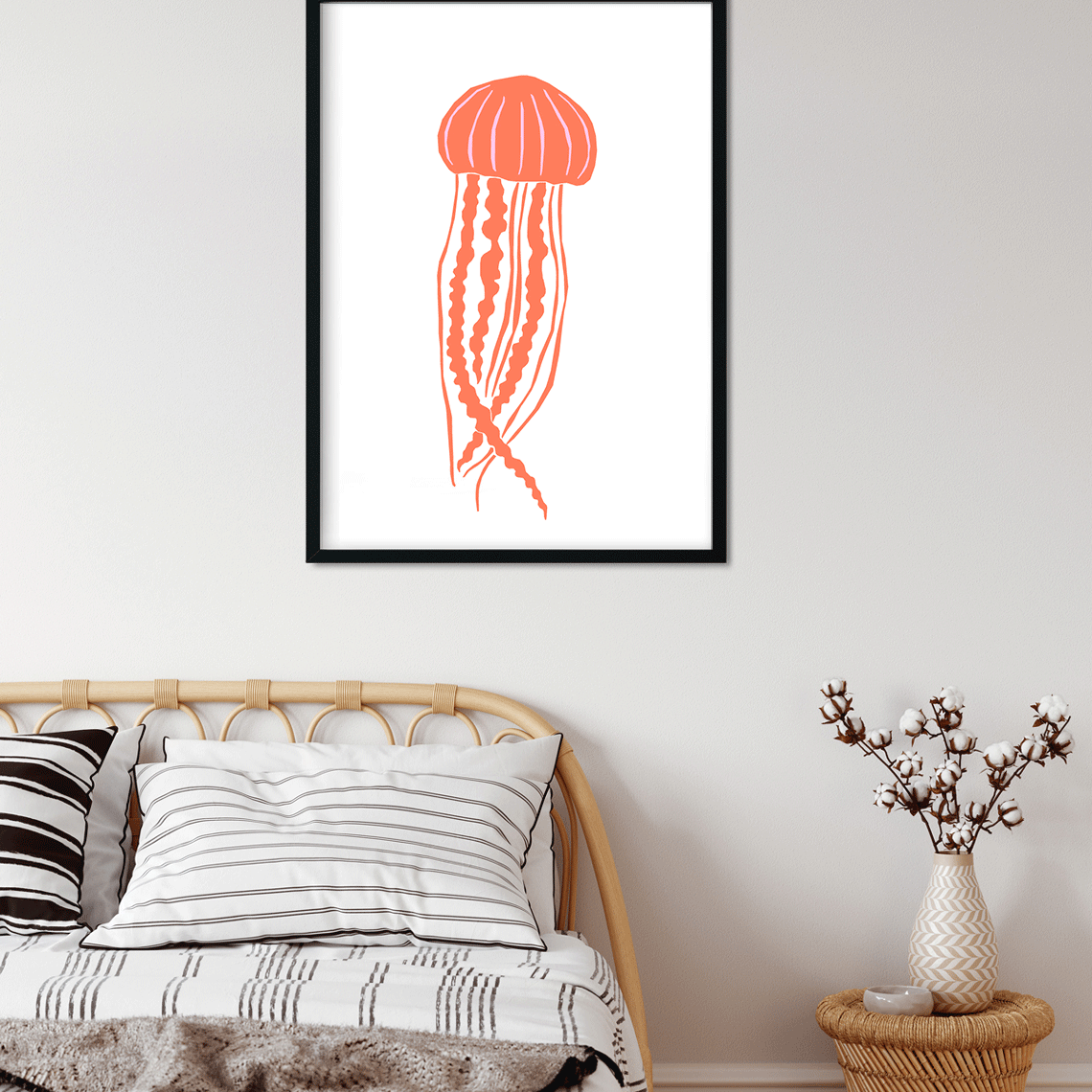 Red Medusa Painting 3 : 4.2 Vertical Premium Wall Art Canvas by MeriDeewar