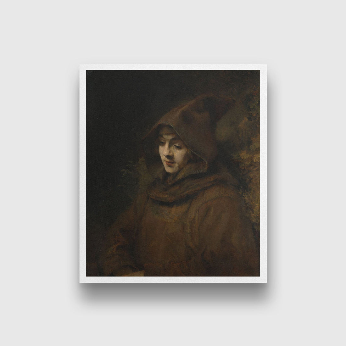 Rembrandt's sonTitus as a monk Painting - Meri Deewar 5 : 6 Vertical Premium Wall Art Canvas by MeriDeewar