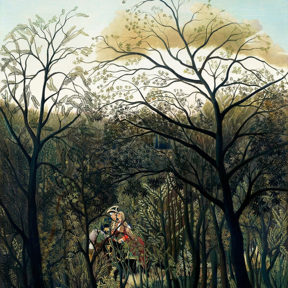 Rendezvous in the Forest painting - Meri Deewar 4 :5 Vertical Premium Wall Art Canvas by MeriDeewar