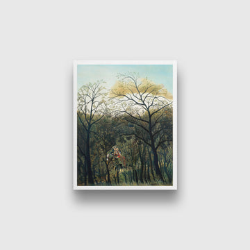 Rendezvous in the Forest painting - Meri Deewar 4 :5 Vertical Premium Wall Art Canvas by MeriDeewar