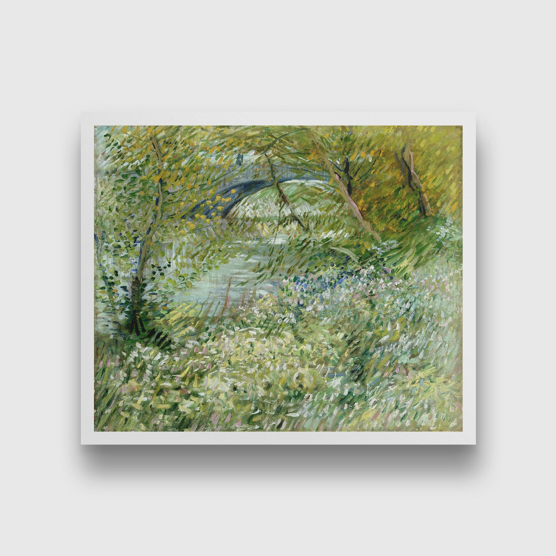 River Bank in Springtime (1887) famous painting 5 : 4 Horizontal Premium Wall Art Canvas by MeriDeewar