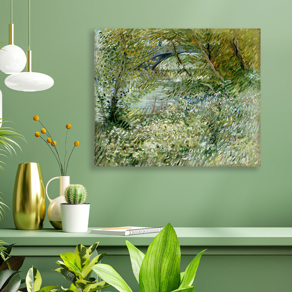 River Bank in Springtime (1887) famous painting 5 : 4 Horizontal Premium Wall Art Canvas by MeriDeewar